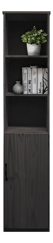 Sajo biblioteca recta con puerta estanteria 40cm puerta madera de pino maciza color negro