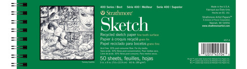 Strathmore Serie 400 Bloc De Bocetos, Papel Reciclado, 3 X 9