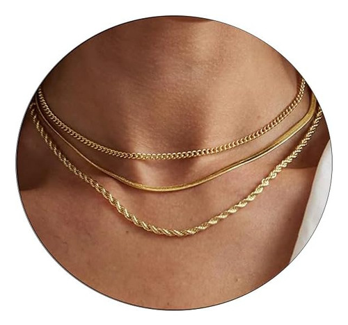 Collar De Oro Amicon Para Mujer, Chapado En Oro De 14 Quilat
