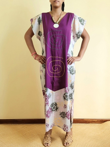 Imagem 2 de 6 de Vestido Kaftan Feminino Tecido Joli