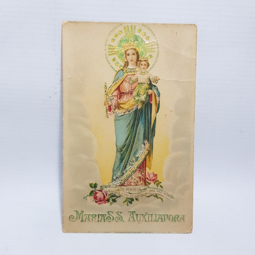 Antigua Postal Virgen María Auxiliadora Relieve Mag 60212
