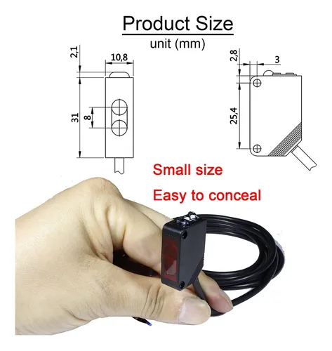 Iksace E3z-r61 Sensor De Haz Fotoeléctrico Para Interiores.