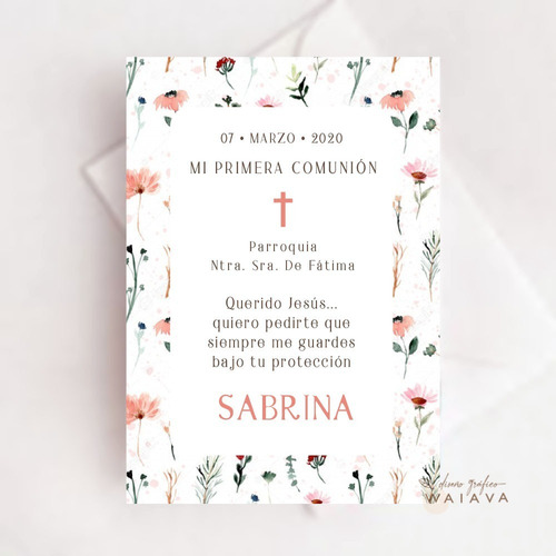Imagen 9 de 10 de Estampas Primera Comunión Tarjetas Nenas X 4u