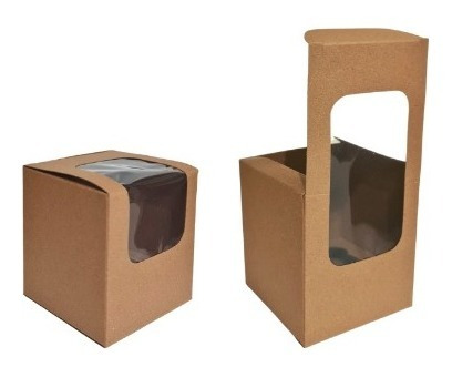 Paq.20 Cajas Craft Para Cupcake Individual 9x9x10cm Con Base