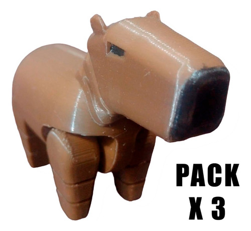 Pack X3 Carpincho Capibara Articulado Impresion 3d