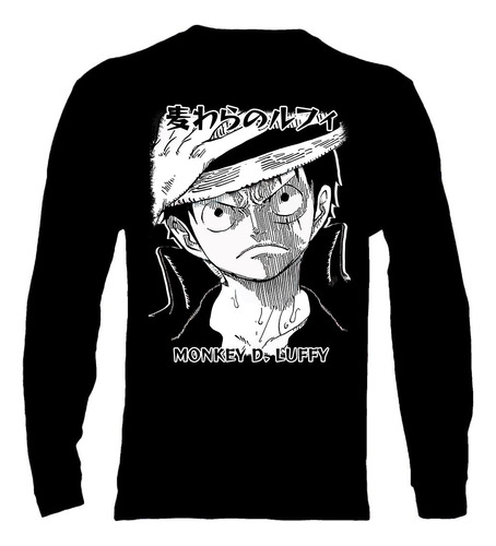 Polera Manga Larga One Piece - Luffy Angry - Vale Gamess