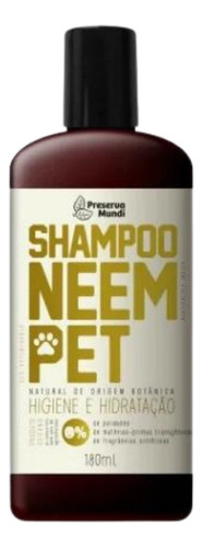 Shampoo Natural Cães E Gatos Neem Pet Preserva Mundi 180ml