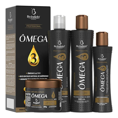 Kit Capilar Ômega 3 Bio Instinto Com Óleos Essenciais 4 Item