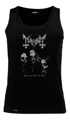 Camiseta Esqueleto Mayhem Buried By Time And Dust Rock Sbo