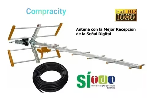 Antena Para Tdt Exterior Tv Digital Ganancia 16 Dbi Dvb T2 E11