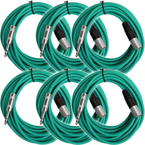 Cable De Conexión Macho Xlr De 25 Pies A 1/4 ' ( Verde )
