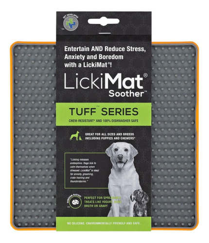 Plato Para Perros Lickimat Buddy Tuff. Color Naranja 