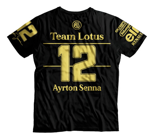 Playera Ayrton Senna Team Lotus Retro Cuello Redondo