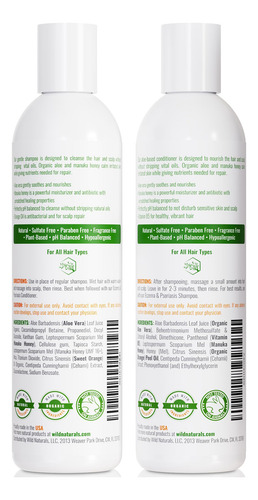 Conjunto De Shampoo E Condicionador Wild Naturals Eczema Pso