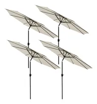 Comprar 4 Sombrillas De Jardin Playa Campamento 3mts Con Manivela.