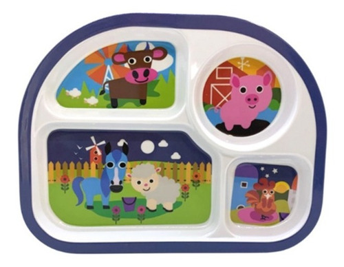 Plato Bebe Infantil 4 Divisiones Melamina Primeras Comidas