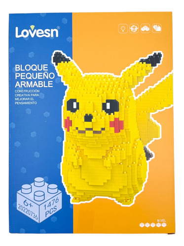 Figura Armable Pikachu Bloques ¡ Inmediato! Cantidad De Piezas 1476