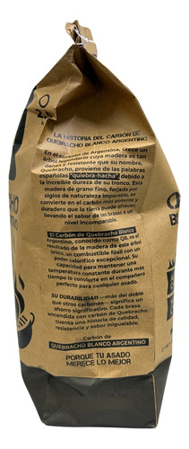 Carbón Quebracho Blanco En Bolsa 2,5kg (06und) 15kg