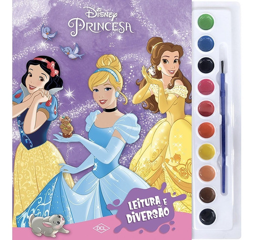 Livro Com Aquarela Princesas Disney Leitura E Diversão