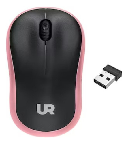 Mouse Inalambrico Usb Portátil Negro Urbano Color Rosa