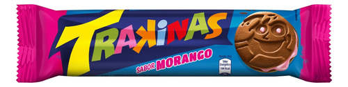 Biscoito De Chocolate Recheado Com Morango Trakinas 126g