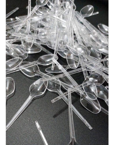 Mini Cucharitas Plástico Postres 8 Cm X 100 Unidades 