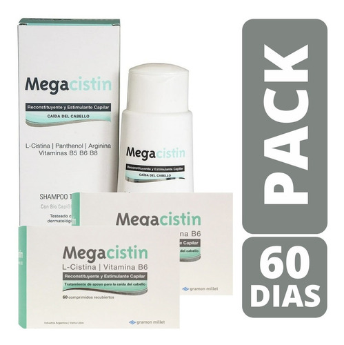 Imagen 1 de 3 de Megacistin Combo Tratamiento Completo - 2 Shampoo + 2 Compri