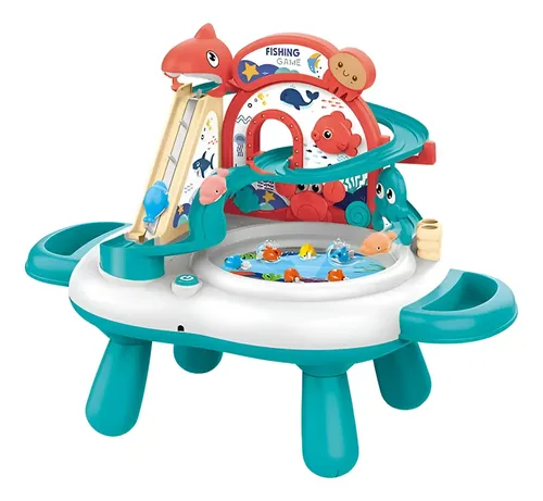 Juego De Pesca Magnético Infantil Con 45 Peces, Base Giratoria Con Música Y 4 Cañas – Ideal De 3 A 6 Años