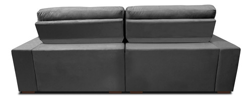 Sofá Retrátil e Reclinável com Molas Ensacadas Cama inBox Master 2,12m Tecido Suede Cinza