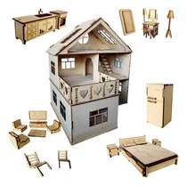 Comprar Casa De Muñecas Fibrofacil  Casa Muñecas  Con Muebles Econom