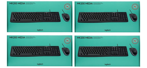 4 Pzas. Kit Teclado Multimedia Y Mouse Usb Logitech Mk200