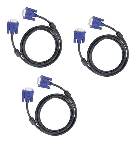 3x1 Cable Vga Monitor 1.5 Metros Con Filtro Delivery Gratis