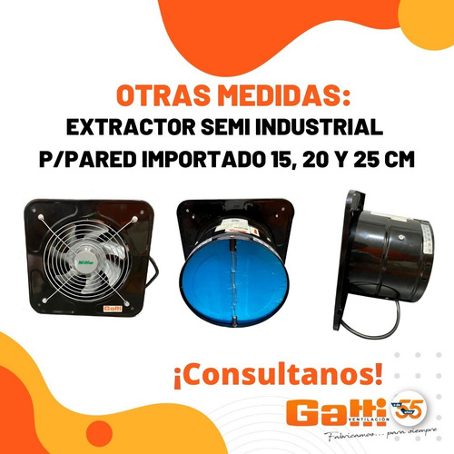 Imagen 8 de 9 de Extractor Semiindustrial 30 Cm Baño/cocina P/pared Importado