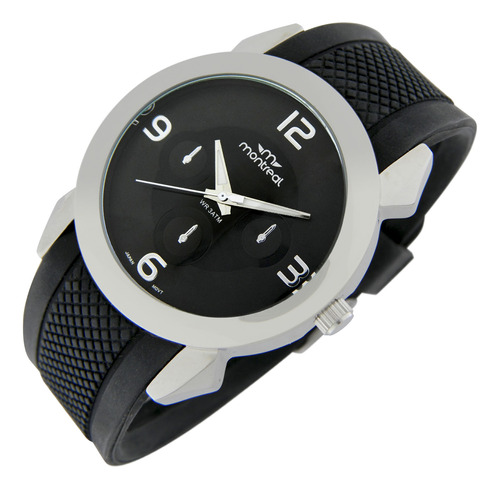 Reloj Montreal Hombre Ml1497 Agujas Luminosas Malla Silicona