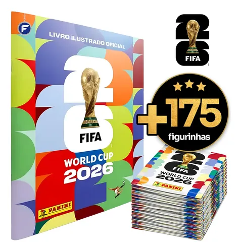 Kit Album Copa Do Mundo 2026 Capa Mole + 175 Figurinhas Fifa