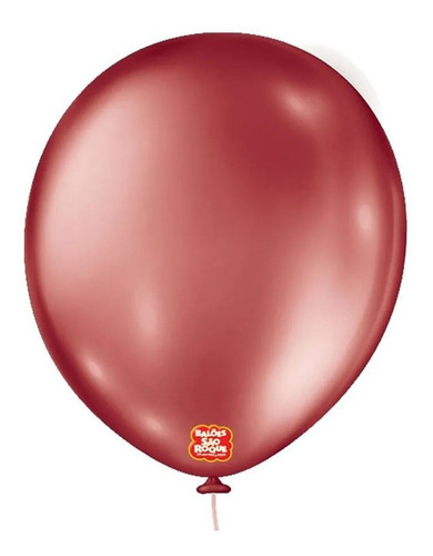 Balões São Roque Metalizado Nº 16 Redondo C/10un Cor Vermelho