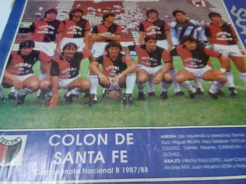 Póster Equipo Colón 1987/1988 27 X 34 Cm Muy Bueno! (Usado)