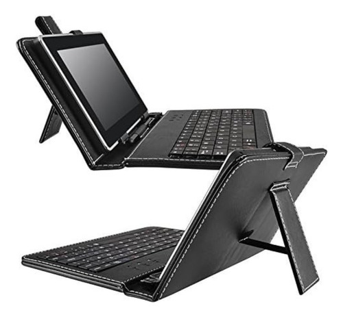 Funda Con Teclado Tablet X-view Quantum Q7s 7-8 Usb-c Negro