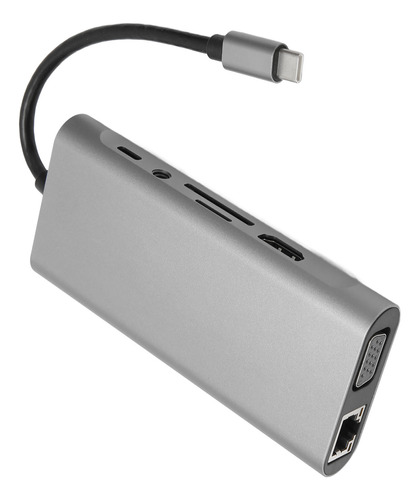 Hub Usb C 11 En 1, Interfaz Multimedia Hd, Vga Pd, 5 Gbps