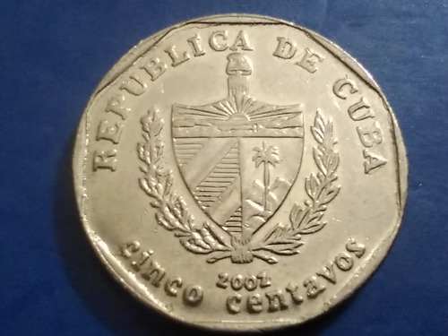 5 Centavos Moneda Año 2002 País De Fidel Y Del Che Guevara