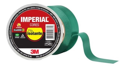 Fita Isolante Imperial Verde 3m 18 Mm X 10 Mt