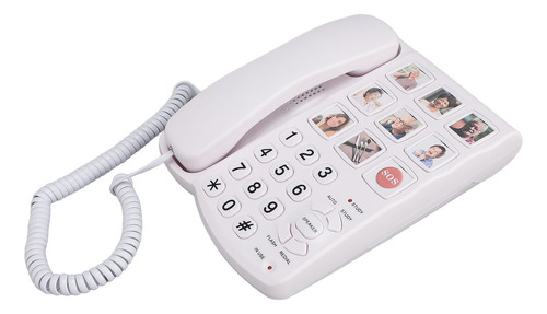Teléfono Con Cable Big Button Para Personas Mayores, 9 Boton