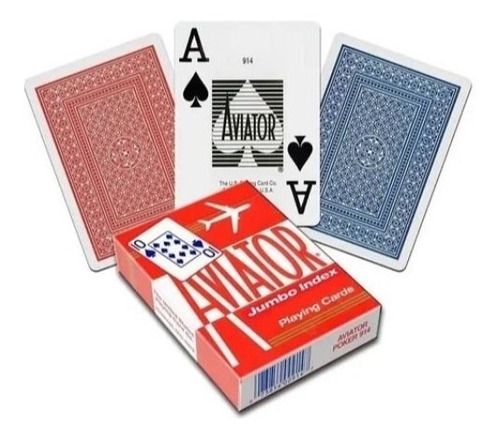 Baraja Aviator Jumbo Cartas Naipes Mazo Poker Alberico Magic