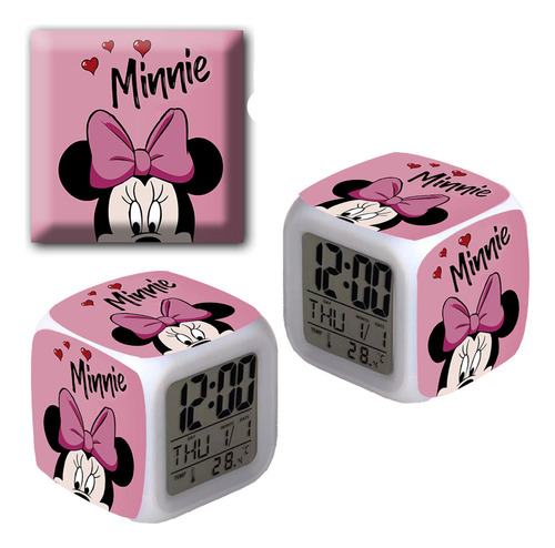 Reloj Despertador Iluminado Disney Minnie Mouse - Printek