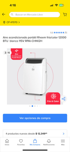 Aire Acondicionado Portátil Them Frío/calor 12000 Btu (Usado)