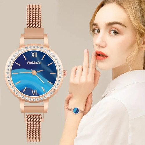 Azul - Reloj De Rayas Estilo Ins Para Mujer De Estilo Corean