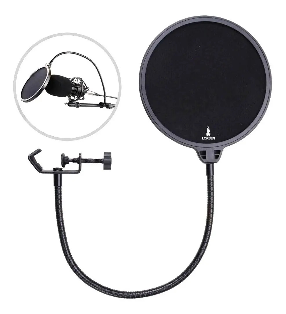 Pop Filter Anti-Puff para Microfone Condensador – Redução de Ruídos e Qualidade Profissional para Estúdio – Marca Lorben