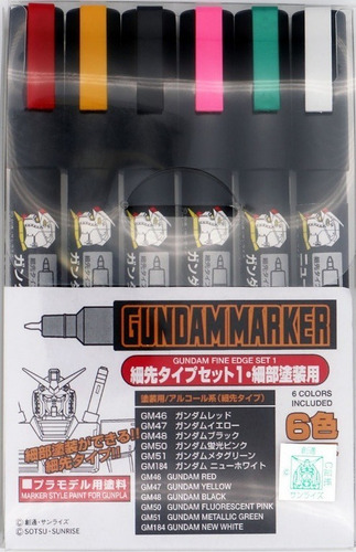Gundam Marker Set X 6 Punta Finas Ultra Gsi Creos Gunpla