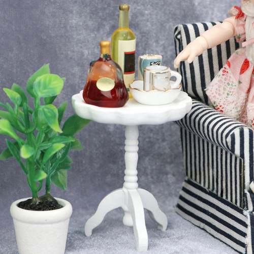 Mesa De Casa De Muñecas A Escala 1:12, Escena De Blanco