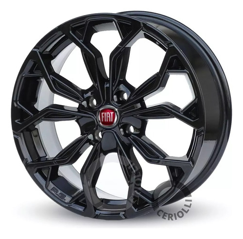 4 Rodas Aro 15 4x98 Fiat Cronos M16 + Parafusos E Bicos Cor Black Piano Preto 4x98